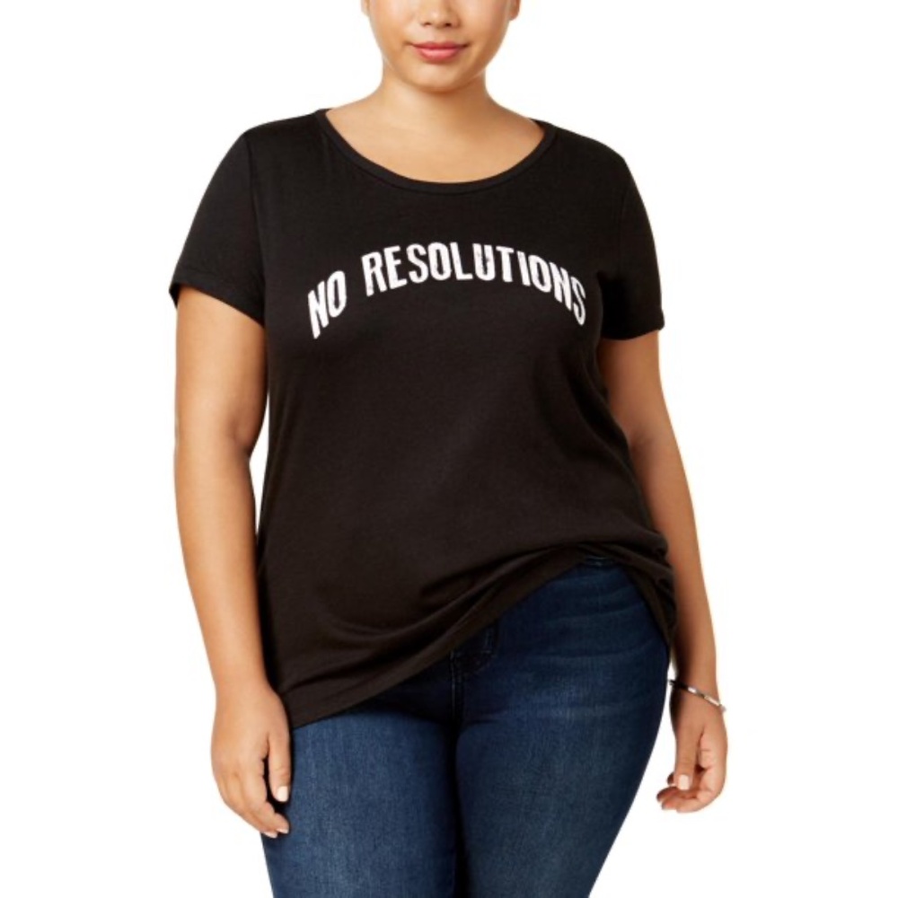 EUC Suburban Riot No Resolutions Graphic Loose Tee Size 3X